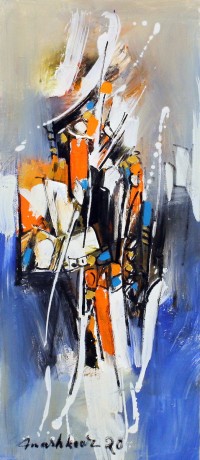 Mashkoor Raza, 30 x 12 Inch, Oil on Canvas, Abstract Painting, AC-MR-419